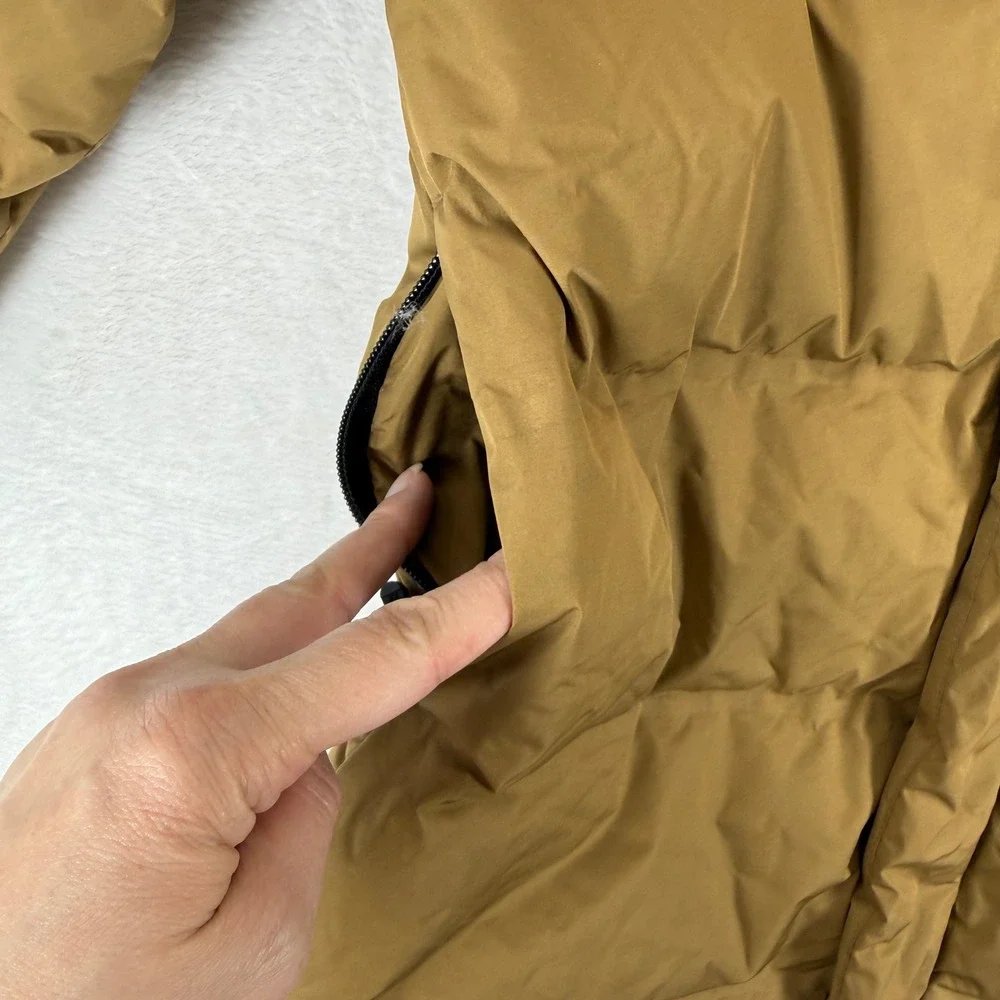 Zara Kids Brown Longline Hooded Down Puffer Coat Jacket‎ Size 8 READ